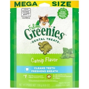 lot 3096 image: Greenies Catnip Flavor Dental & Crunchy Treat For Cat, 4.6 Oz