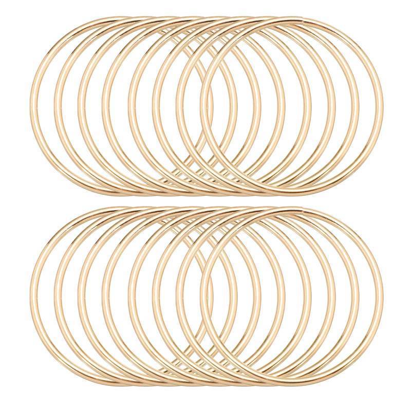 lot 40848 image: Uxcell 16Pcs Dream Catcher Rings, 2.8 Metal Macrame Circles Ring for Crafts Wall Hanging Home Decorations DIY Decor, Gold 2.5 - Retail $13