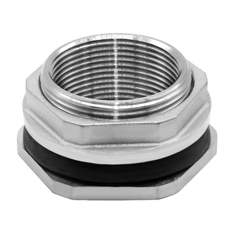lot 40849 image: Beduan 1.5 Female Bulkhead Water Tank Connector Stainless Steel Thru-bulk Fitting - Retail $18