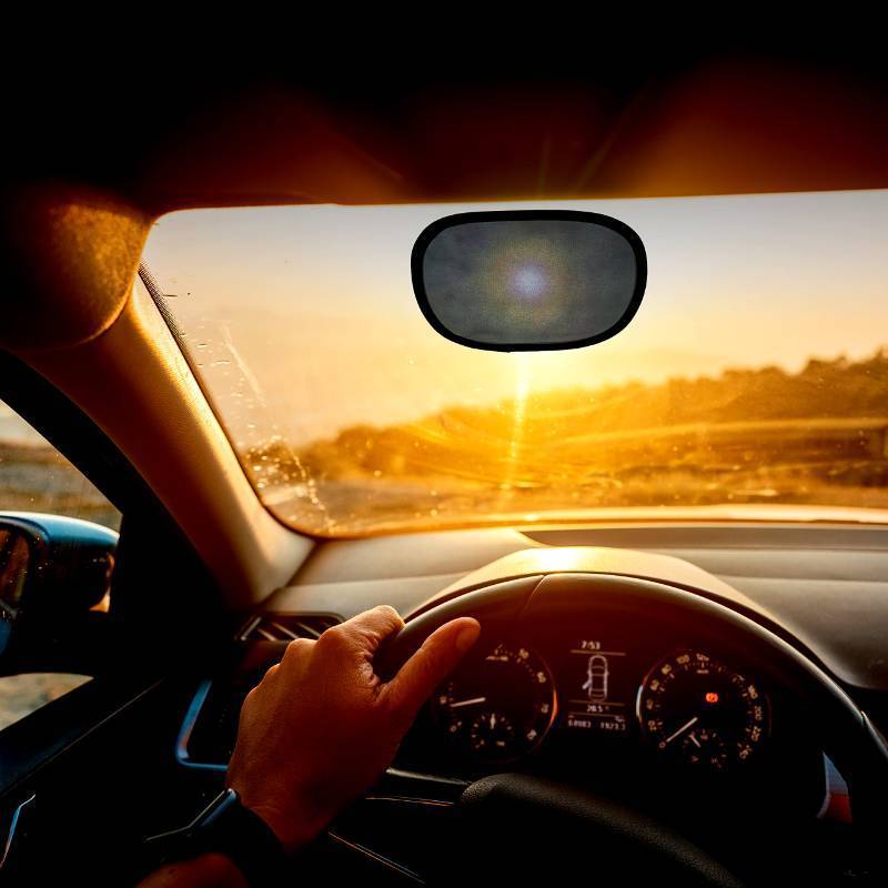 lot 40896 image: EcoNour Miniature Static Cling Window Shade for Car Sun Visor (2 Pack)  Windshield Sun Shade Static Cling for Driving Glare Shield  Cling Car Shade for Windshield  Sun Glare Protection Accessories - Retail $10