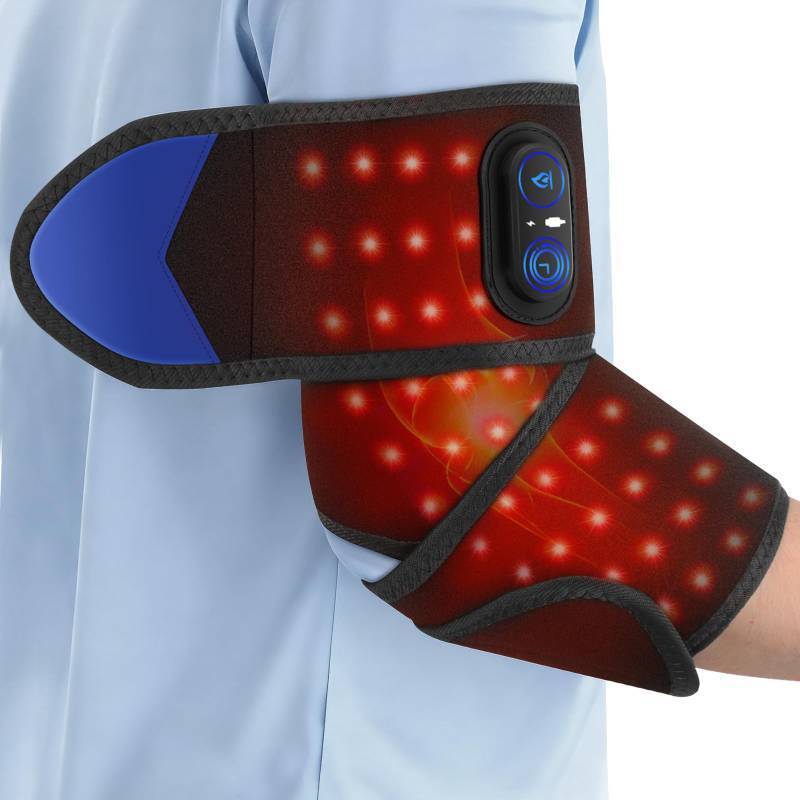 lot 40905 image: Cordless Heating Pad for Arm Elbow Wrist Leg Pain Relief, Red Light Knee Ankle Heating Pads, Heated Elbow Brace Wrap Heating Pad - Retail $40