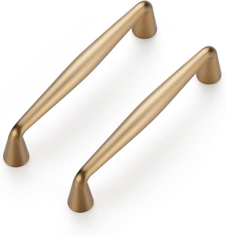 lot 40918 image: Ravinte 5 Pack 4 Inch Champagne Bronze Kitchen Cabinet Handles Solid Zinc Alloy Cabinet Pulls Cupboard Hardware Drawer Handles - Retail $20