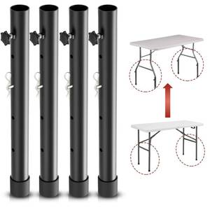 lot 22646 image: Folding table risers for Folding Tables StraightBent Leg, Dural Folding Table Leg Extensions 4 LevelsHeights Table Leg extenders 3.6in  6.77in  10in  13in-All for Treating Your Back pain - Retail $37