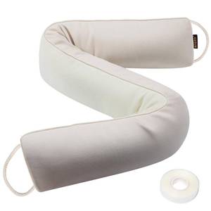 lot 22657 image: MAGZO Door Draft Stopper 36 Inch-Beige, Under Door Draft Blocker Air Stopper Door Bottom Insulation Snake Draft Stopper - Retail $25