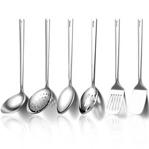 lot 33218 image: Evanda Kitchen Utensils Set 6pcs, Stainless Steel Cooking Utensils Set, Heavy Duty Kitchen Tools Spatulas Set, Home Essentials Kitchen Gadgets Accessories - Retail $18