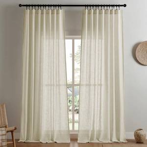 lot 33233 image: Joydeco Linen Curtains 90 Inch Length 2 Panel Sets,Light Filtering Curtains for Bedroom 70 Inch Wide Living Room Drapes with Back Tabs & Rod Pockets (W70 x L90 Inch, Linen) - Retail $43