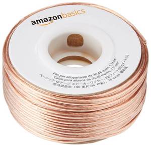lot 33242 image: Amazon Basics 16-Gauge Speaker Wire Cable, Polarity Marked, 100 ft, Bronze - Retail $10