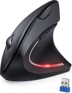 lot 33243 image: TECKNET 2.4G Ergonomic Mouse Vertical Wireless - 4800 DPI Optical Carpal Tunnel Mouse Right Hand, 5 Adjustable DPI, Quiet Clicks, 6 Buttons for Laptop, Desktop, PC, Computer - Black - Retail $18