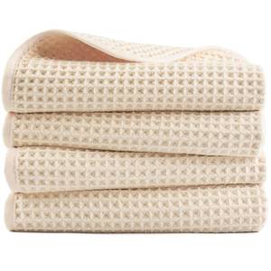 lot 33244 image: POLYTE 430 GSM Microfiber Lint Free Hand Towel, 16 x 30 in, 4 Pack (Waffle Weave) - Retail $21
