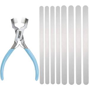 lot 33257 image: ABBECIAO Bracelet Stamping Kit with Pliers, 24PCS Aluminum Bracelet Blanks. Metal Stamping Tool Set for Jewelry Making & Bracelet Bending - Retail $27