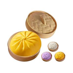 lot 41293 image: Dumpling Squishies Toy,Dumpling Squish-y,Cute Anxiety Relief Fidget Toy,Squishy Toy with Steamer Box,Soft Squeeze Decompression Dough for Adults& Kids(Yellow) - Retail $18