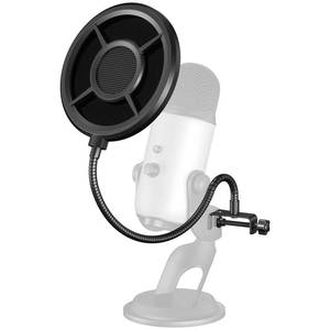 lot 41302 image: Microphone Pop Filter,Aokeo Mic Mask Shield,Three-layer Wind Pop Screen With Flexible 360° Gooseneck Clip Stabilizing Arm For All Microphone - Retail $13