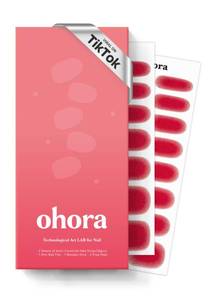 lot 41306 image: ohora Semi Cured Gel Nail Strips (N Jelly Berry) - Works with Any Lamps, Salon-Quality, Long Lasting, Easy to Apply & Remove - Includes 2 Prep Pads, Nail File & Wooden Stick - Retail $16