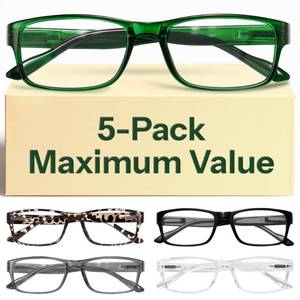lot 41313 image: Gaoye 1.75 Professional Reading Glasses for All Day - Computer Readers with Blue Light Protection - Value Pack 5 - Retail $17