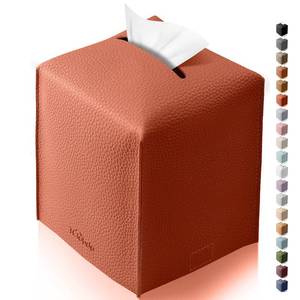 lot 41323 image: Tclouda Tissue Box Cover for PU Leather, Modern Simple Solid Color Holder Square Tissue Bag, Ideal for Bathrooms,Office,Car,Outdoor Tent,Dining Table,5X5X5, Single Dry Rose - Retail $11