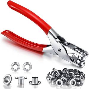 lot 41340 image: Mudder 301 Pcs Grommet Eyelet Pliers Tool Kit, Fabric Leather Hole Eyelets and Grommets Punch Pliers with 300 Metal Eyelets for Belt Shoes Cloths(14 Inch,Silver) - Retail $12