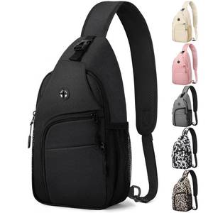 lot 44662 image: Pritent Crossbody Bags for Women Man Waterproof Sling Bag Backpack Trendy Casual Cross Body Bag with Convertible Shoulder Strap Chest Bag for Camping Hiking Travel Essentials (Black, Medium ) - Retail $9