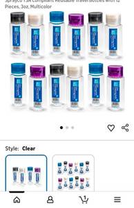 lot 44667 image: Sprayco TSA Compliant Travel Bottles Set - 3oz 12 Pack - Retail $12