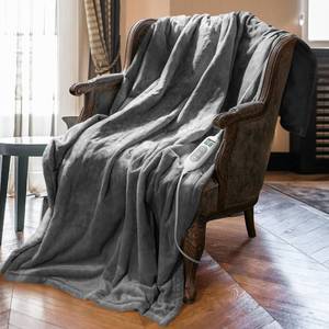lot 44692 image: Mlivrom Heated Throw Blanket with 1-9 hrs Timer Auto-Off & 8 Heating Levels, Flannel Electric Blanket Full Body Warmth, ETL Certified & Machine Washable - Retail $24