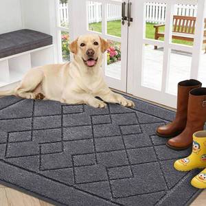 lot 44693 image: REFETONE Dirt Trapper Door Mat 36 x 60, Washable Indoor Doormat Rubber Backing Non Slip, Resist Dirt and Absorbent Entrance Mat, Low Profile Inside Floor Mats for Front Back Door and Entryway, Grey - Retail $60