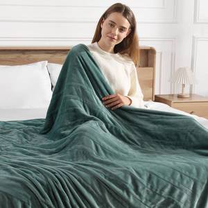 lot 62512 image: Electric Blanket Full Green Heated Blanket 72X84, Ultra Soft Silky Flannel Heating Blanket with 5 Heat Levels & 10 Hrs Timer, ETL Certified & Overheat Protection, Gifts for Grandma(Hunter Green) - Retail $33