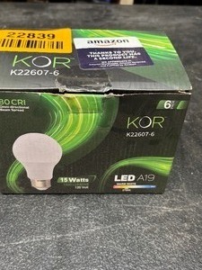 lot 22839 image: new LED A 19 bulbs 5 pack