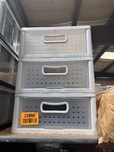 lot 22866 image: 3 drawer storage bin