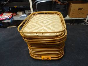 lot 22792 image: 15 - bamboo serving baskets.