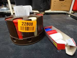 lot 22808 image: poker chip turntable with extra chips
