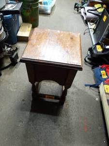 lot 22944 image: Unique Antique Wooden End Table.