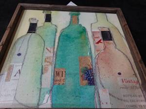 lot 22984 image: Vintage Paris Loft Wine Bottle Picture