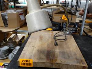 lot 22985 image: Wooden Lap Desk w Lamp Attached