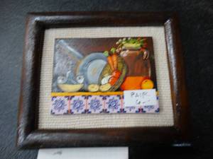 lot 23013 image: 2 Vintage Pictures of Kitchen Items