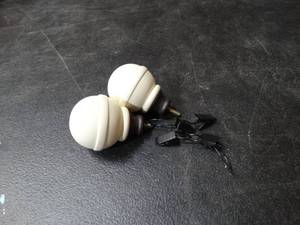 lot 22967 image: 2 White Door Handles and Black Clip Hangers