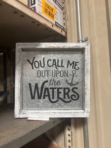 lot 23081 image: you Call Me Out Upon The Water Metal Signed Framed By Wood.