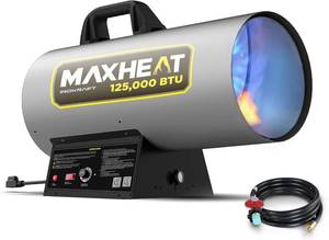 $236 InoKraft Maxheat MH125 125,000 BTU Forced Air Propane Heater, Auto 25-95F On/OFF Control, Portable Garage/Shop Heater for Garages, Job Sites.