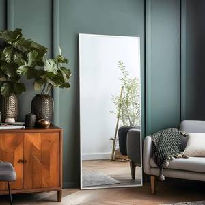 $105 MIRUO Full Length Mirror, 55" x 30" Aluminum Alloy Frame Floor Mirror with Stand, Large Bedroom Mirror, Free Standing or Wall Mounted or Leaning Against Wall, White (A-MR01055_M_USAM002)