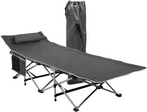 lot 1239 image: ZONETECH Folding Outdoor Travel Cot-Classic Grey Premium Quality Lightweight Portable Heavy Duty Adult and Kids Travel Cot with Large Pocket-Perfect for Hiking, Camping, and Outdoor Activity