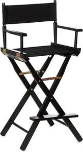 lot 1253 image: Casual Home Directors Chair ,Black FrameBlack Canvas,30 - Bar Height