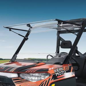 lot 1260 image: $300 KEMIMOTO 2-IN-1 Flip Windshield Compatible with Ranger 1000, Scratch Resistant Fold Front Windshield Compatible with Polaris Ranger XP 9001000 Crew XP 1000 Diesel 2014-2026