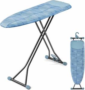 lot 1262 image: APEXCHASER Ironing Board with Iron Rest, Compact and Space Saver Iron Board, Extra Thick Cover, Height Adjustable, Wall Mount & Closet Hanger 13x43 Blue
