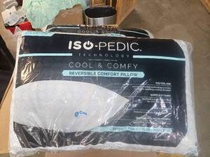 lot 1266 image: ISO-Pedic. Cool & Comfy Reversible Comfort Pillow. Standard Queen Size NEW SEALED.