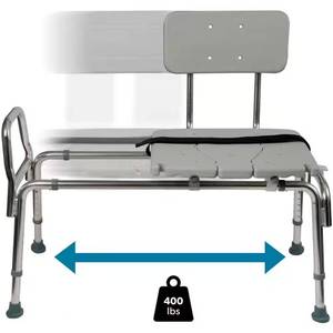 lot 1303 image: Heavy-Duty Sliding Transfer Bench with Cut-Out Seat