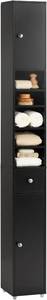 lot 1310 image: SoBuy Narrow Bathroom Storage Cabinet, Tall Slim Bathroom Organizers and Storage for Small Spaces, Freestanding Skinny Cabinet with Doors and Shelves for Tight Corners, Black BZR34-SCH