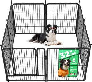 lot 2008 image: FXW Rollick Unleashed Dog Playpen for Indoor, Yard, RV Camping, 32 inch 8 Panels for Small and Medium Dogs Patented