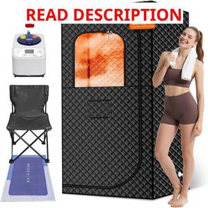 lot 2011 image: $160 Portable Steam Sauna Box, Portable Sauna for Home, Person Sauna Tent Sauna Box (Single-Person Version-Black)