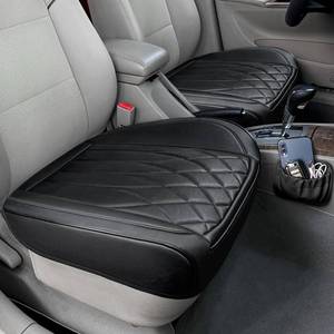 lot 2316 image: 2 Pack Leather Front Car Seat Cover Bottom Car Seat, Universal Anti-Slip Driver Car Seat Protectors with Storage Pocket, Waterproof Bottom Auto Seat Cushion Pad Mat for Most Vehicles(Black)