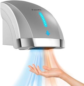 lot 2342 image: modunful Hand Dryers for Bathrooms Commercial, Electric Hand Dryer Touchless, Extra Quiet Low Noise(40db), Wall Mounted Type(1600W) (Silver)