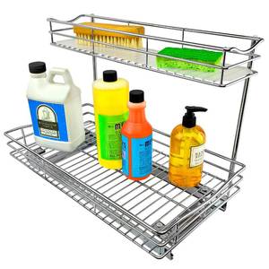 lot 2354 image: Lynk Professional 11.5-in W x 14-in H x 18-in D 2-Tier Cabinet-mount SilverChrome Metal Pull-out Under-sink Organizer