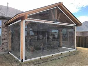 lot 2360 image: AKON Curtains Track Custom Size Clear Patio Curtains  Made to Order  Patios, Porch, Screen Rooms, Gazebos  Waterproof Tarpaulin
